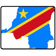 Democratic Republic Of The Congo Flag Double Sided Fleece Blanket (medium)  by Sapixe