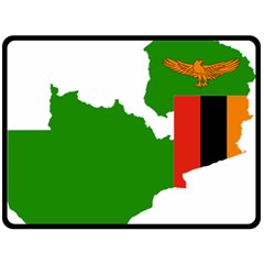 Zambia Flag Map Geography Outline Fleece Blanket (large)  by Sapixe