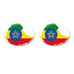 Ethiopia Flag Map Geography Cufflinks (oval) by Sapixe