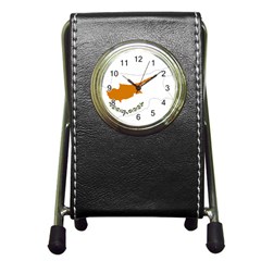 Cyprus Country Europe Flag Borders Pen Holder Desk Clock by Sapixe