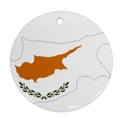 Cyprus Country Europe Flag Borders Round Ornament (two Sides) by Sapixe