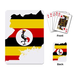 Uganda Flag Map Geography Outline Playing Cards Single Design (rectangle) by Sapixe