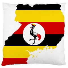 Uganda Flag Map Geography Outline Large Cushion Case (one Side) by Sapixe
