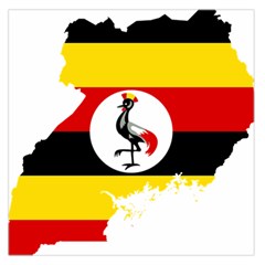 Uganda Flag Map Geography Outline Large Satin Scarf (square)