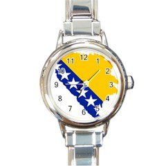 Bosnia And Herzegovina Country Round Italian Charm Watch by Sapixe