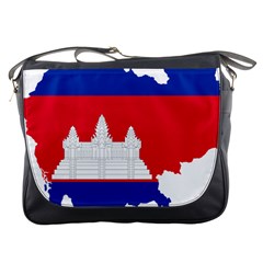 Borders Country Flag Geography Map Messenger Bag by Sapixe