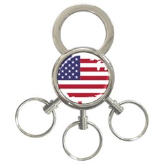 America Art Borders Cartography 3-ring Key Chain by Sapixe