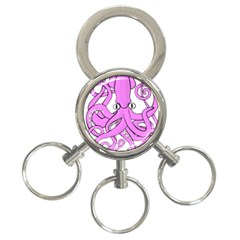 Squid Octopus Animal 3-ring Key Chain by Bajindul