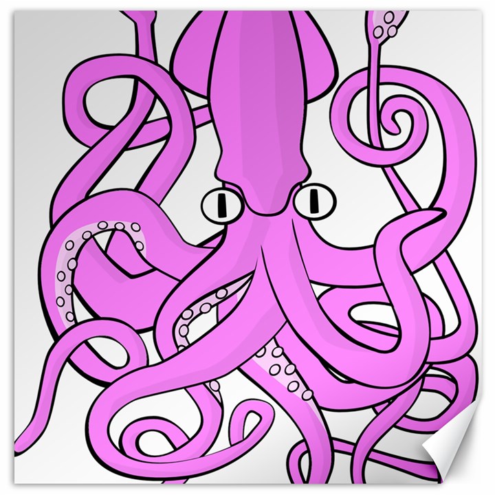 Squid Octopus Animal Canvas 12  x 12 
