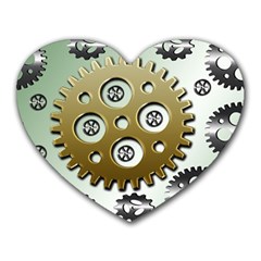 Gear Background Sprocket Heart Mousepads by HermanTelo