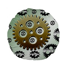 Gear Background Sprocket Standard 15  Premium Flano Round Cushions by HermanTelo