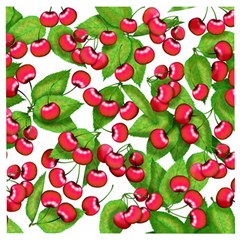 Cherry Leaf Fruit Summer Wooden Puzzle Square by Mariart