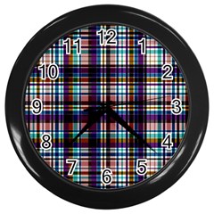 Textile Fabric Pictures Pattern Wall Clock (black)