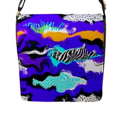 Paint On A Purple Background                                Flap Closure Messenger Bag (l) by LalyLauraFLM
