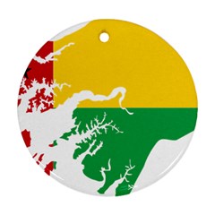 Guinea Bissau Flag Map Geography Round Ornament (two Sides) by Sapixe