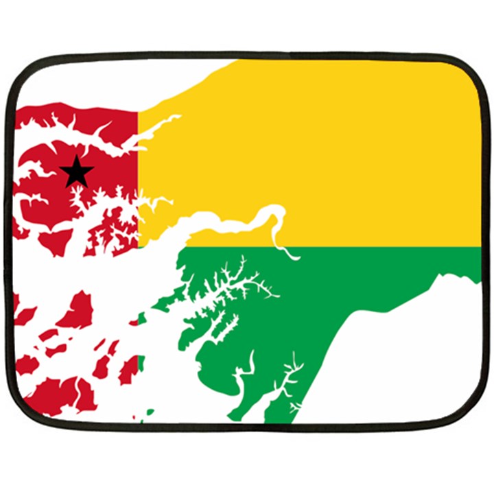 Guinea Bissau Flag Map Geography Double Sided Fleece Blanket (Mini) 