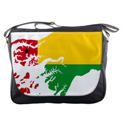 Guinea Bissau Flag Map Geography Messenger Bag by Sapixe