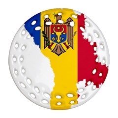 Moldova Country Europe Flag Round Filigree Ornament (two Sides) by Sapixe