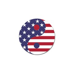 Yang Yin America Flag Abstract Golf Ball Marker (4 Pack) by Sapixe