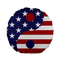 Yang Yin America Flag Abstract Standard 15  Premium Round Cushions