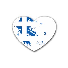 Greece Country Europe Flag Borders Heart Coaster (4 Pack) 