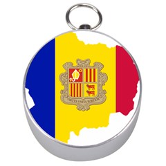 Andorra Country Europe Flag Silver Compasses by Sapixe