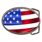 America Usa United States Flag Belt Buckles Front