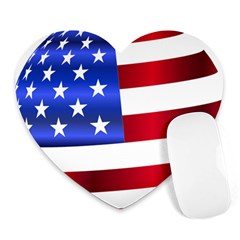 America Usa United States Flag Heart Mousepads by Sapixe