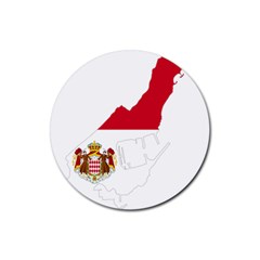 Monaco Country Europe Flag Borders Rubber Coaster (round) 