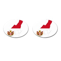 Monaco Country Europe Flag Borders Cufflinks (oval)