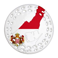 Monaco Country Europe Flag Borders Ornament (round Filigree) by Sapixe