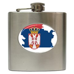 Serbia Country Europe Flag Borders Hip Flask (6 Oz) by Sapixe