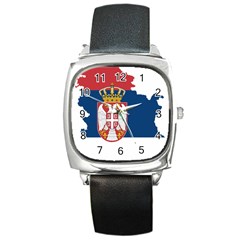 Serbia Country Europe Flag Borders Square Metal Watch