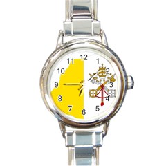 Vatican City Country Europe Flag Round Italian Charm Watch by Sapixe