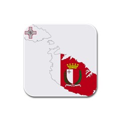 Malta Country Europe Flag Borders Rubber Square Coaster (4 Pack) 