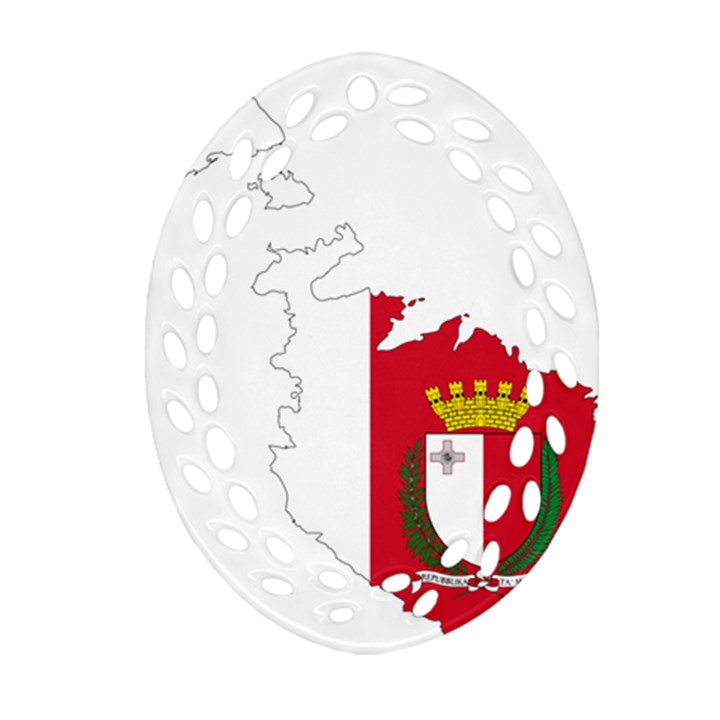 Malta Country Europe Flag Borders Ornament (Oval Filigree)