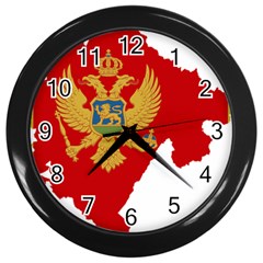 Montenegro Country Europe Flag Wall Clock (black) by Sapixe