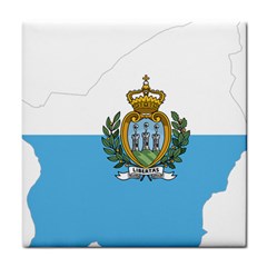 San Marino Country Europe Flag Tile Coaster