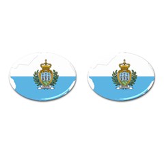 San Marino Country Europe Flag Cufflinks (oval)