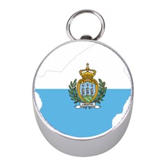 San Marino Country Europe Flag Mini Silver Compasses