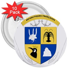 Coat Of Arms Of The French Southern And Antarctic Lands 3  Buttons (10 Pack)  by abbeyz71