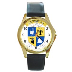 Coat Of Arms Of The French Southern And Antarctic Lands Round Gold Metal Watch by abbeyz71