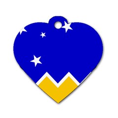 Flag Of Magallanes Region, Chile Dog Tag Heart (one Side) by abbeyz71