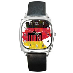 Republic Germany Deutschland Map Square Metal Watch by Sapixe