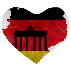 Republic Germany Deutschland Map Large 19  Premium Heart Shape Cushions by Sapixe