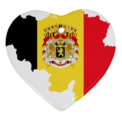 Belgium Country Europe Flag Heart Ornament (two Sides) by Sapixe