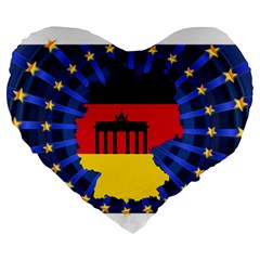 Republic Germany Deutschland Map Large 19  Premium Heart Shape Cushions by Sapixe