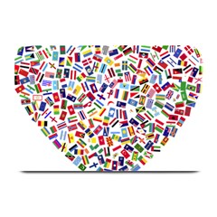 Heart Flags Countries United Unity Plate Mats by Sapixe