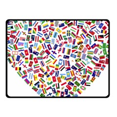 Heart Flags Countries United Unity Fleece Blanket (small) by Sapixe