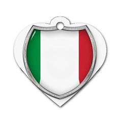 Flag Italy Country Italian Symbol Dog Tag Heart (two Sides)